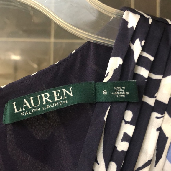 Ralph Lauren dress, size 8, navy/ivory in navy/ivory in color. - Picture 7 of 8